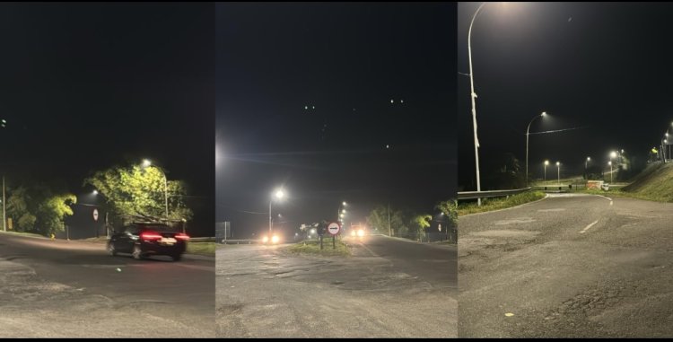 Entrocamento de São Sebastião do Passé  iluminado